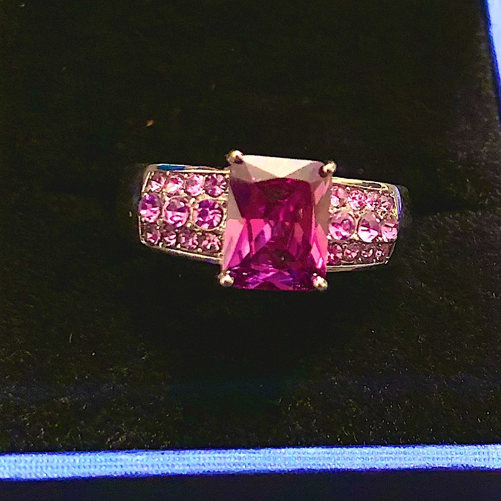 Sterling silver purple cubic zirconia